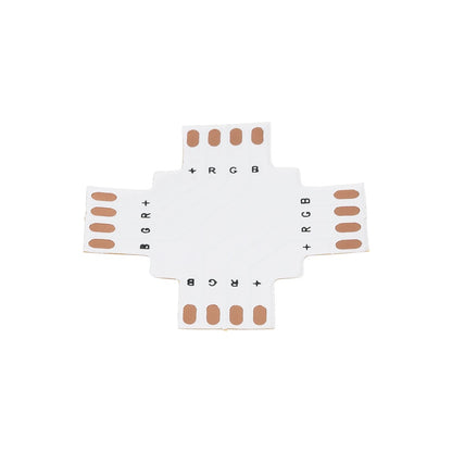 70709 Connector + Σταυρός για RGB Ταινίες LED 7.2 & 14.4 Watt - Μ3 x Π3 x Υ0.1cm