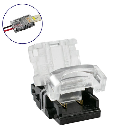 STRIPART 70720 Ενωτικός Ταχυσύνδεσμος για Μονόχρωμη Ταινία LED 2Pin 10mm σε Καλώδιο Τροφοδοσίας 2Pin Αδιάβροχο IP65 - Μ1.5 x Π2.4 x Υ0.8