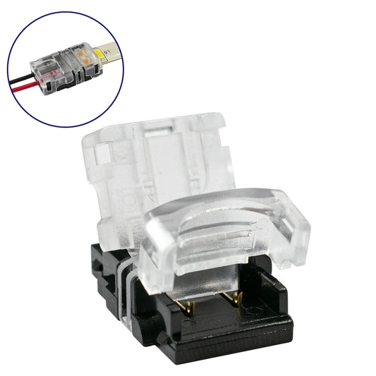 STRIPART 70720 Ενωτικός Ταχυσύνδεσμος για Μονόχρωμη Ταινία LED 2Pin 10mm σε Καλώδιο Τροφοδοσίας 2Pin Αδιάβροχο IP65 - Μ1.5 x Π2.4 x Υ0.8