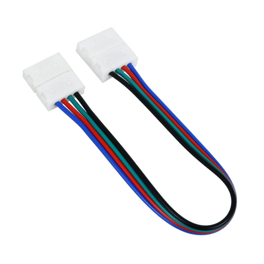 70733 Διπλός Connector με 15cm Καλώδιο για Ταινίές LED RGB 7.2 & 14.4W - 10mm