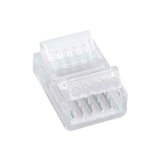 70757 Ενωτικός Σύνδεσμος για Πολύχρωμη Ταινία LED RGBW 12mm 6 PIN σε Πολύχρωμη Ταινία LED RGBW 12mm 5 PIN Μ2.5 x Π1.5 x Υ1cm Διάφανο