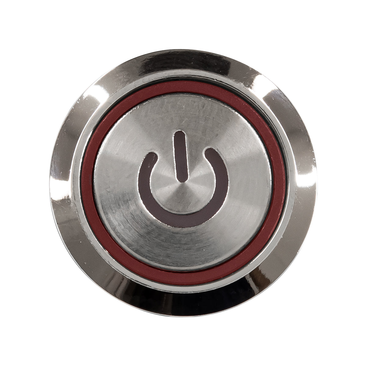 70776 LED Φωτιζόμενος Διακόπτης Χωνευτός - Μπουτόν PUSH On Ανοξείδωτος AC 220-240V Αδιάβροχο IP67 Φ18mm με Angel Eye Κόκκινο