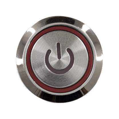 70781 LED Φωτιζόμενος Διακόπτης Χωνευτός - Μπουτόν On/Off Ανοξείδωτος DC 12V με Angel Eye Αδιάβροχο Φ18mm IP67 Κόκκινο