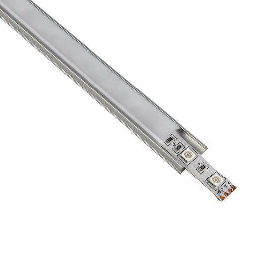 ALP-LINEAR CURBARIO 70802-1M Επιφανειακό Εύκαμπτο Προφίλ Αλουμινίου με Λευκό Γαλακτερό Πατητό Κάλυμμα για Ταινίες LED IP20 - Ασημί & Λευκό - Μ100 x Π1.8 x Υ0.5