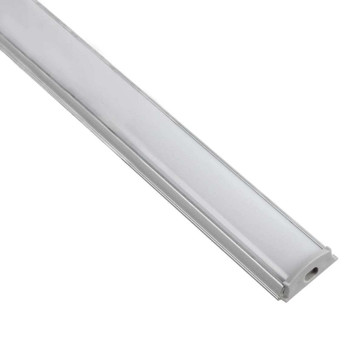 ALP-LINEAR CURBARIO 70802-1M Επιφανειακό Εύκαμπτο Προφίλ Αλουμινίου με Λευκό Γαλακτερό Πατητό Κάλυμμα για Ταινίες LED IP20 - Ασημί & Λευκό - Μ100 x Π1.8 x Υ0.5