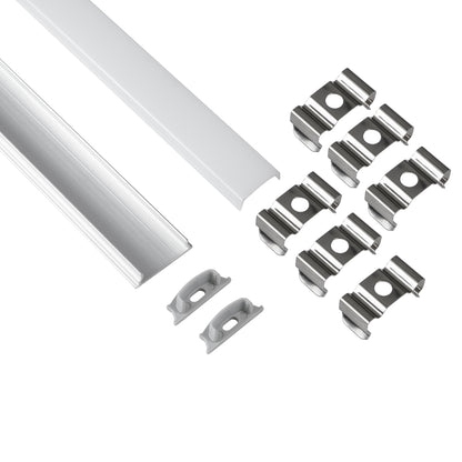 CURVED-PROFILE 70802-3M Προφίλ Αλουμινίου - Βάση & Ψύκτρα Ταινίας LED με Λευκό Γαλακτερό Κάλυμμα - Επιφανειακή Χρήση - Εύκαμπτο με Δυνατότητα Κυρτής Τοποθέτησης - Πατητό Κάλυμμα - Ασημί - 3 Μέτρα - Πακέτο 5 Τεμαχίων - Μ300 x Π1.8 x Υ0.5cm