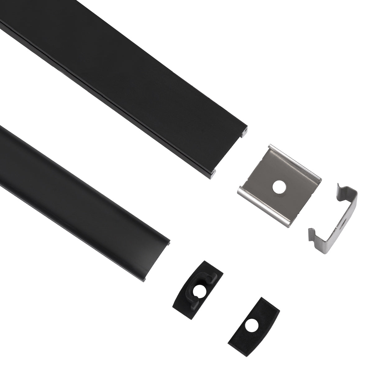 SURFACE-PROFILE 70806-1M Προφίλ Αλουμινίου - Βάση & Ψύκτρα Ταινίας LED με Μαύρο Φιμέ Κάλυμμα - Επιφανειακή Χρήση - Πατητό Κάλυμμα - Μαύρο - 1 Μέτρο - Μ100 x Π1.6 x Υ0.7cm