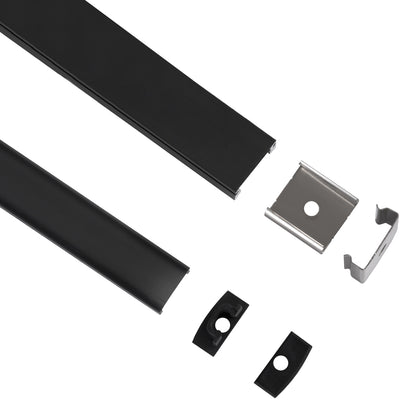SURFACE-PROFILE 70806-1M Προφίλ Αλουμινίου - Βάση & Ψύκτρα Ταινίας LED με Μαύρο Φιμέ Κάλυμμα - Επιφανειακή Χρήση - Πατητό Κάλυμμα - Μαύρο - 1 Μέτρο - Μ100 x Π1.6 x Υ0.7cm