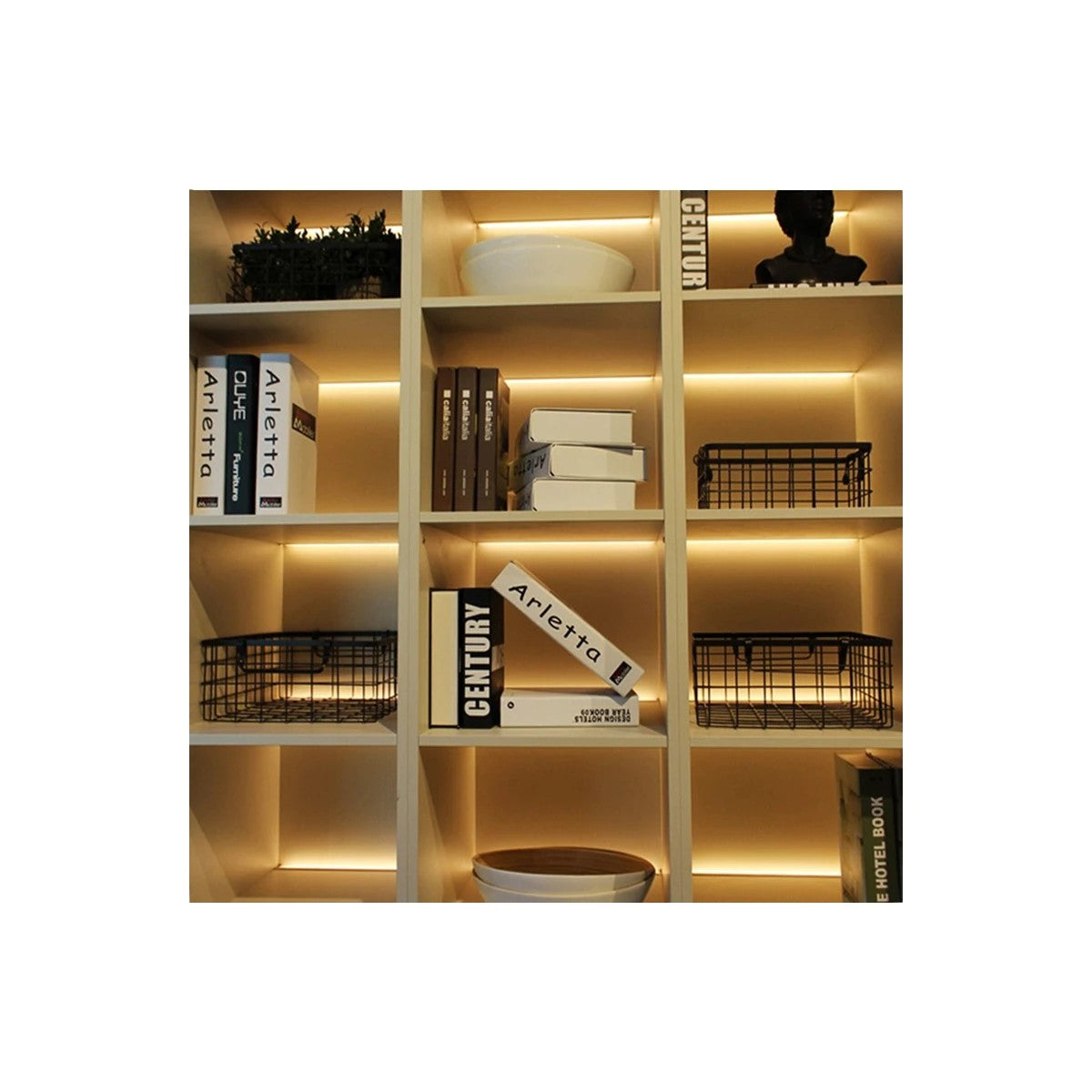 ALP-R-SHELF DODA 70814-1M Χωνευτό Προφίλ Αλουμινίου Ειδικό για Φωτισμό Ραφιού 18mm με Λευκό Γαλακτερό Πατητό Κάλυμμα για Ταινίες LED IP20 - Ασημί & Λευκό - Μ100 x Π1.5 x Υ2