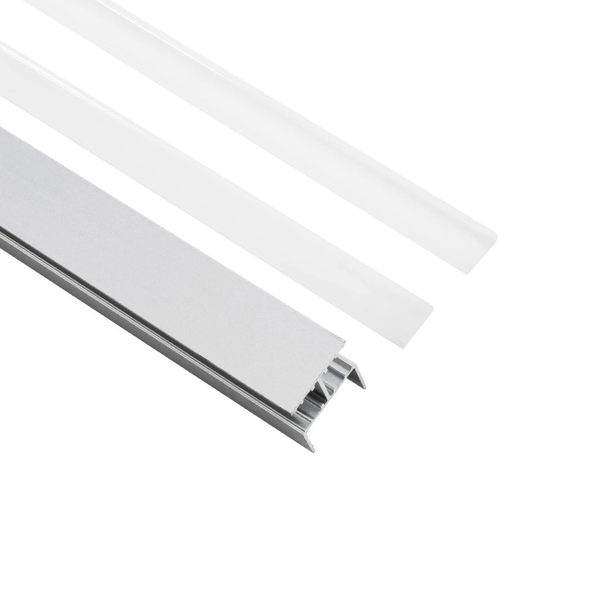 ALP-R-SHELF DODA 70814-1M Χωνευτό Προφίλ Αλουμινίου Ειδικό για Φωτισμό Ραφιού 18mm με Λευκό Γαλακτερό Πατητό Κάλυμμα για Ταινίες LED IP20 - Ασημί & Λευκό - Μ100 x Π1.5 x Υ2