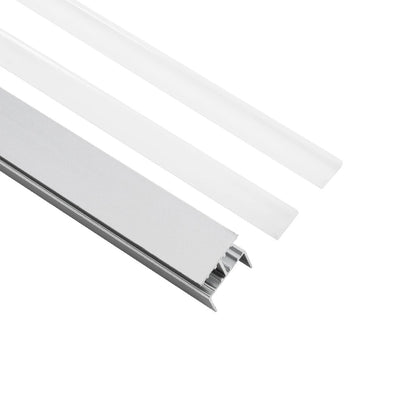 ALP-R-SHELF DODA 70814-1M Χωνευτό Προφίλ Αλουμινίου Ειδικό για Φωτισμό Ραφιού 18mm με Λευκό Γαλακτερό Πατητό Κάλυμμα για Ταινίες LED IP20 - Ασημί & Λευκό - Μ100 x Π1.5 x Υ2