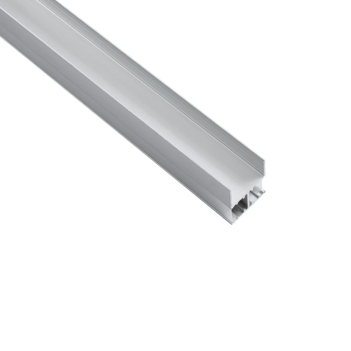 ALP-R-SHELF DODA 70814-1M Χωνευτό Προφίλ Αλουμινίου Ειδικό για Φωτισμό Ραφιού 18mm με Λευκό Γαλακτερό Πατητό Κάλυμμα για Ταινίες LED IP20 - Ασημί & Λευκό - Μ100 x Π1.5 x Υ2