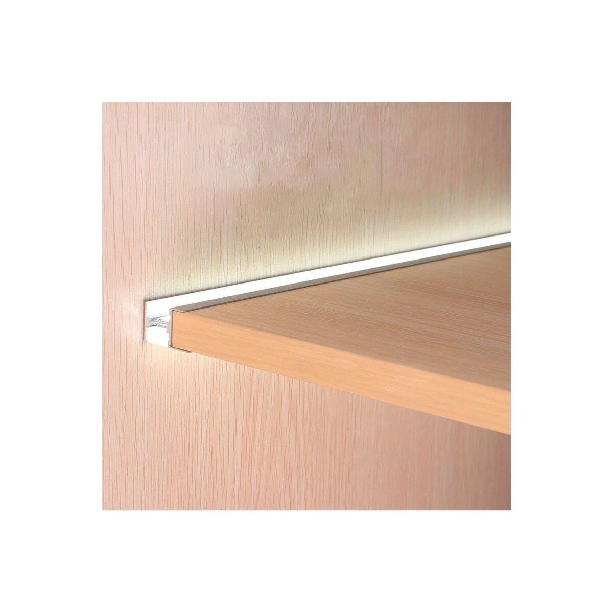 ALP-R-SHELF DODA 70814-1M Χωνευτό Προφίλ Αλουμινίου Ειδικό για Φωτισμό Ραφιού 18mm με Λευκό Γαλακτερό Πατητό Κάλυμμα για Ταινίες LED IP20 - Ασημί & Λευκό - Μ100 x Π1.5 x Υ2