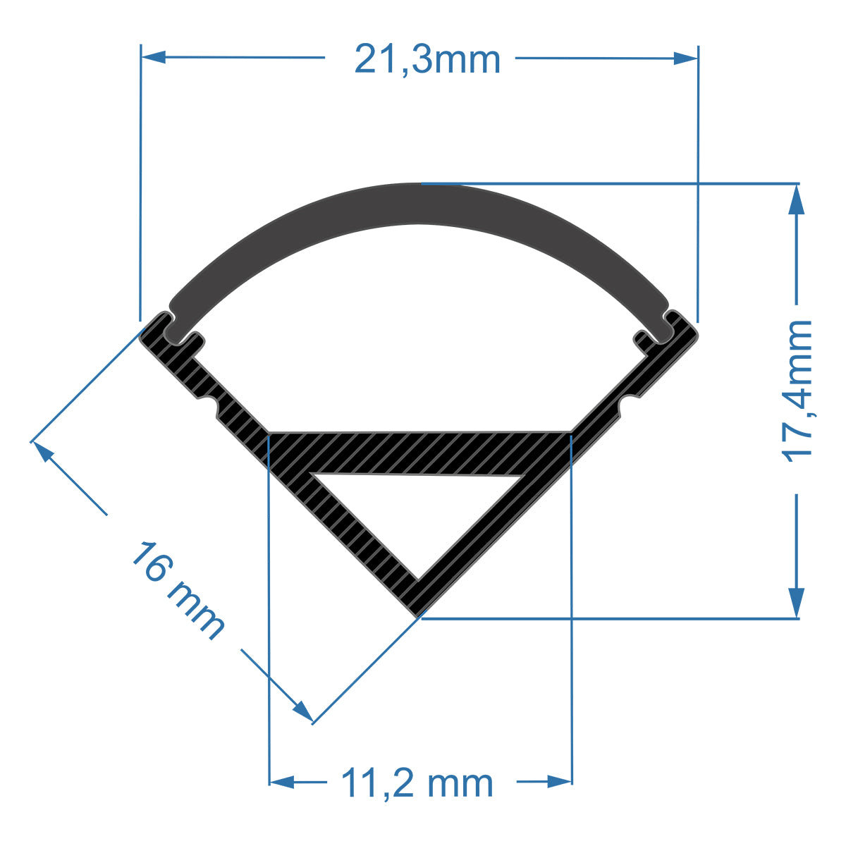 CORNER-PROFILE 70816-3M Προφίλ Αλουμινίου - Βάση & Ψύκτρα Ταινίας LED με Μαύρο Φιμέ Κάλυμμα - Επιφανειακή Γωνιακή Χρήση - Πατητό Κάλυμμα - Μαύρο - 3 Μέτρα - Πακέτο 5 Τεμαχίων - Μ300 x Π1.6 x Υ1.6cm