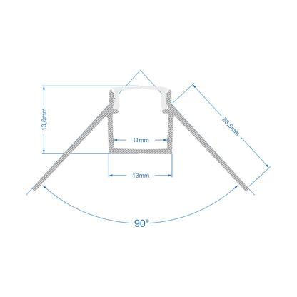 PLASTERBOARD-PROFILE 70821-3M Προφίλ Αλουμινίου - Βάση & Ψύκτρα Ταινίας LED με Λευκό Γαλακτερό Κάλυμμα - Χωνευτή Γωνιακή Χρήση σε Εξωτερική Γωνία Γυψοσανίδας - Trimless - Πατητό Κάλυμμα - Ασημί - 3 Μέτρα - Πακέτο 5 Τεμαχίων - Μ300 x Π4.5 x Υ2cm