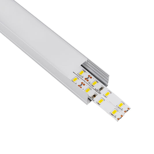 SURFACE-PROFILE 70824-1M Προφίλ Αλουμινίου - Βάση & Ψύκτρα Ταινίας LED με Λευκό Γαλακτερό Κάλυμμα - Επιφανειακή Χρήση - Πατητό Κάλυμμα - Ασημί - 1 Μέτρο - Μ100 x Π3 x Υ2cm