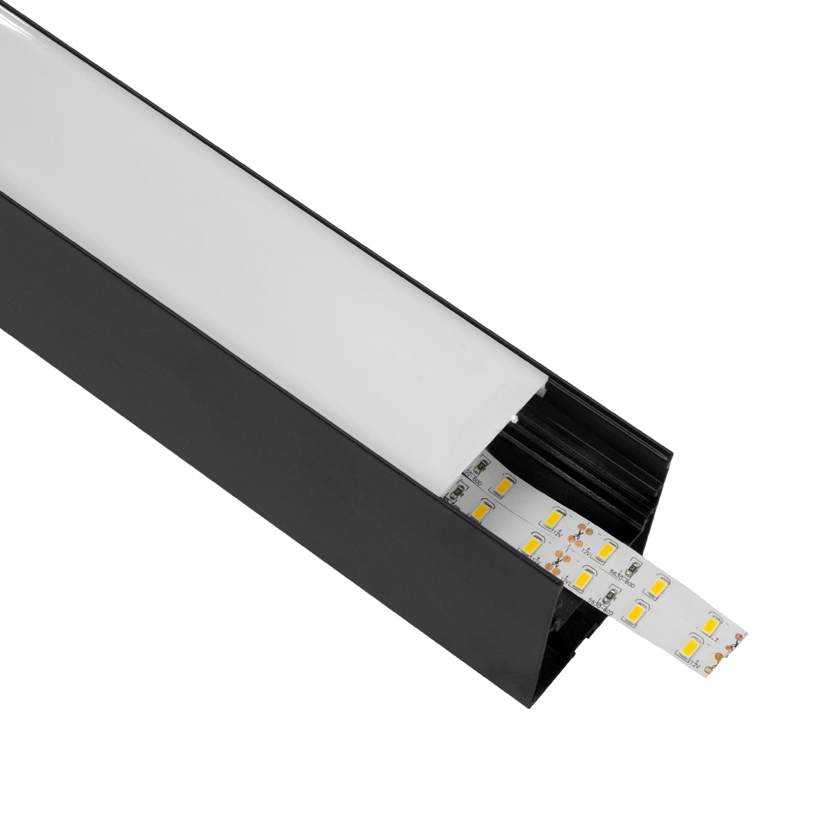 SURFACEPENDANT-PROFILE 70828-3M Προφίλ Αλουμινίου - Βάση & Ψύκτρα Ταινίας LED με Λευκό Γαλακτερό Κάλυμμα - Επιφανειακή & Κρεμαστή Χρήση - Πατητό Κάλυμμα - Μαύρο - 3 Μέτρα - Μ300 x Π5 x Υ7cm