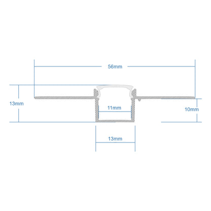 PLASTERBOARD-PROFILE 70838-1M Προφίλ Αλουμινίου - Βάση & Ψύκτρα Ταινίας LED με Λευκό Γαλακτερό Κάλυμμα - Χωνευτή Χρήση σε Γυψοσανίδα - Trimless - Πατητό Κάλυμμα - Ασημί - 1 Μέτρο - Μ100 x Π5.6 x Υ1.5cm