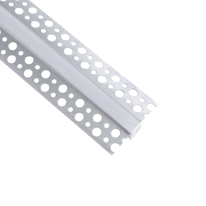 ALP-PLASTERIN GYPSO 70838-2M Χωνευτό Προφίλ Αλουμινίου Ειδικό για Γυψοσανίδα με Λευκό Γαλακτερό Πατητό Κάλυμμα για Ταινίες LED IP20 - Ασημί & Λευκό - Μ200 x Π5.6 x Υ1.3 - Πακέτο 5 Τεμαχίων