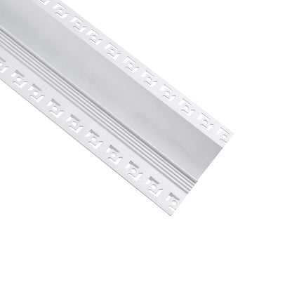 PLASTERBOARD-PROFILE 70840-3M Προφίλ Αλουμινίου - Βάση & Ψύκτρα Ταινίας LED με Λευκό Γαλακτερό Κάλυμμα - Χωνευτή Χρήση σε Γυψοσανίδα για Δημιουργία Κρυφού Φωτισμού - Trimless - Πατητό Κάλυμμα - Λευκό - 3 Μέτρα - Πακέτο 5 Τεμαχίων - Μ300 x Π9.7 x Υ2cm