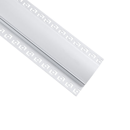 PLASTERBOARD-PROFILE 70840-3M Προφίλ Αλουμινίου - Βάση & Ψύκτρα Ταινίας LED με Λευκό Γαλακτερό Κάλυμμα - Χωνευτή Χρήση σε Γυψοσανίδα για Δημιουργία Κρυφού Φωτισμού - Trimless - Πατητό Κάλυμμα - Λευκό - 3 Μέτρα - Πακέτο 5 Τεμαχίων - Μ300 x Π9.7 x Υ2cm