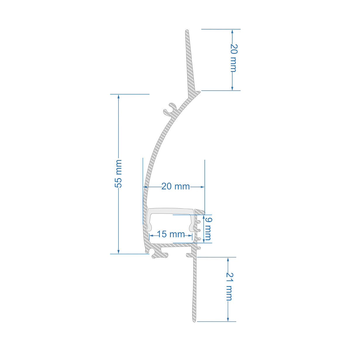 PLASTERBOARD-PROFILE 70840-3M Προφίλ Αλουμινίου - Βάση & Ψύκτρα Ταινίας LED με Λευκό Γαλακτερό Κάλυμμα - Χωνευτή Χρήση σε Γυψοσανίδα για Δημιουργία Κρυφού Φωτισμού - Trimless - Πατητό Κάλυμμα - Λευκό - 3 Μέτρα - Πακέτο 5 Τεμαχίων - Μ300 x Π9.7 x Υ2cm