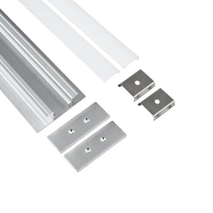 ALP-WALL-UPDOWN CONCEALED 70844-1M Επιφανειακό Προφίλ Αλουμινίου Ειδικό για Δημιουργία Κρυφού Φωτισμού Up & Down με Λευκό Γαλακτερό Πατητό Κάλυμμα για Ταινίες LED IP20 - Ασημί & Λευκό - Μ100 x Π5 x Υ1.7