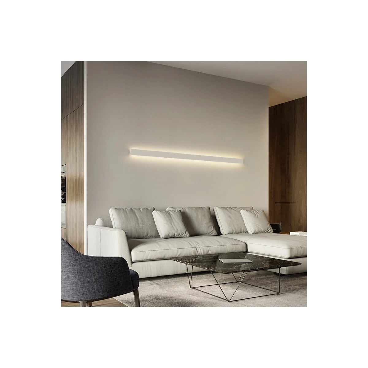 ALP-WALL-UPDOWN CONCEALED 70844-1M Επιφανειακό Προφίλ Αλουμινίου Ειδικό για Δημιουργία Κρυφού Φωτισμού Up & Down με Λευκό Γαλακτερό Πατητό Κάλυμμα για Ταινίες LED IP20 - Ασημί & Λευκό - Μ100 x Π5 x Υ1.7