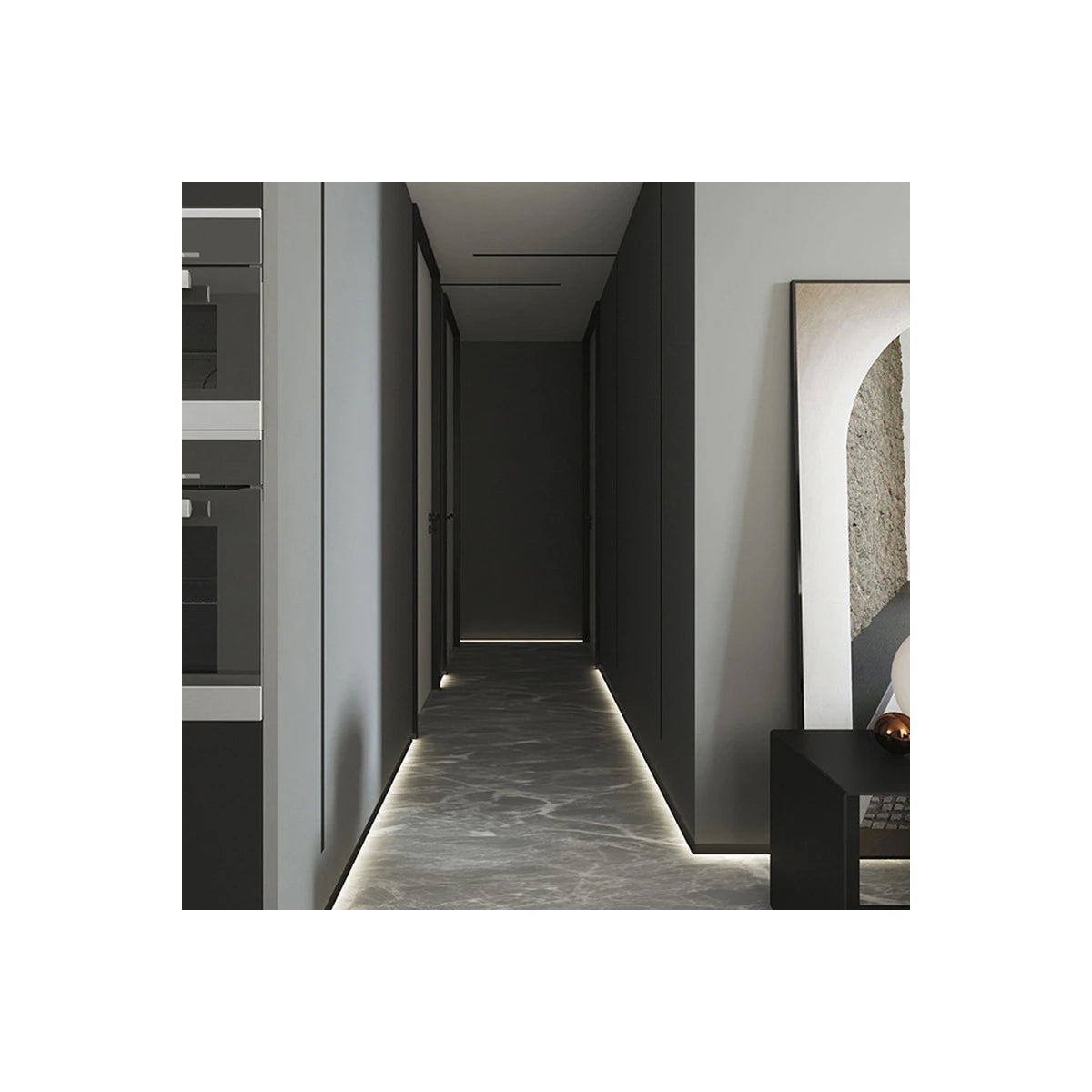 SKIRTINGBOARD-PROFILE 70851-3M Προφίλ Αλουμινίου - Βάση & Ψύκτρα Ταινίας LED με Λευκό Γαλακτερό Κάλυμμα - Επιφανειακή Χρήση για Περβάζι - Πατητό Κάλυμμα - Λευκό - 3 Μέτρα - Μ300 x Π1.6 x Υ8cm