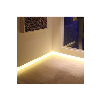 SKIRTINGBOARD-PROFILE 70851-3M Προφίλ Αλουμινίου - Βάση & Ψύκτρα Ταινίας LED με Λευκό Γαλακτερό Κάλυμμα - Επιφανειακή Χρήση για Περβάζι - Πατητό Κάλυμμα - Λευκό - 3 Μέτρα - Μ300 x Π1.6 x Υ8cm