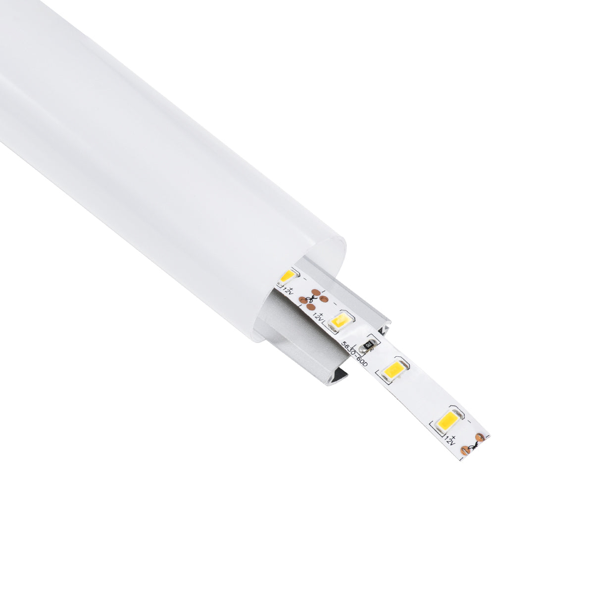 ALP-ROUND TUBIT 70853-3M Επιφανειακό & Κρεμαστό Προφίλ Αλουμινίου με Λευκό Γαλακτερό Πατητό Κάλυμμα για Ταινίες LED IP20 - Ασημί & Λευκό - Μ300 x Π3 x Υ3