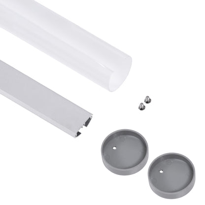 ALP-ROUND TUBIT 70853-3M Επιφανειακό & Κρεμαστό Προφίλ Αλουμινίου με Λευκό Γαλακτερό Πατητό Κάλυμμα για Ταινίες LED IP20 - Ασημί & Λευκό - Μ300 x Π3 x Υ3