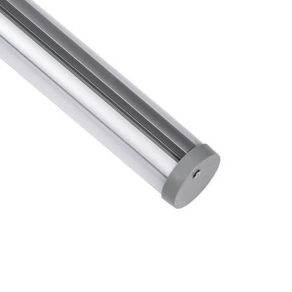 ALP-ROUND TUBIT 70853-3M Επιφανειακό & Κρεμαστό Προφίλ Αλουμινίου με Λευκό Γαλακτερό Πατητό Κάλυμμα για Ταινίες LED IP20 - Ασημί & Λευκό - Μ300 x Π3 x Υ3