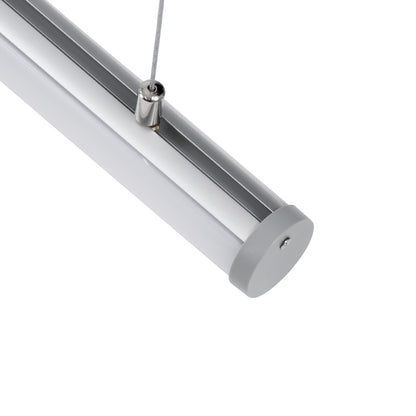 ALP-ROUND TUBIT 70853-3M Επιφανειακό & Κρεμαστό Προφίλ Αλουμινίου με Λευκό Γαλακτερό Πατητό Κάλυμμα για Ταινίες LED IP20 - Ασημί & Λευκό - Μ300 x Π3 x Υ3