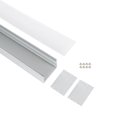 UNDERGROUND-PROFILE 70860-1M Προφίλ Αλουμινίου - Βάση & Ψύκτρα Ταινίας LED με Λευκό Γαλακτερό Κάλυμμα - Ενδοδαπέδια Χωνευτή Χρήση σε Δρόμους - Πατητό Κάλυμμα Υψηλής Αντοχής & Ανθεκτικότητας σε Βάρος - Ασημί - 1 Μέτρο - Μ100 x Π5 x Υ3.5cm