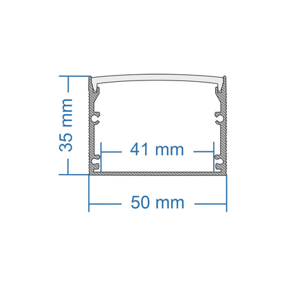 UNDERGROUND-PROFILE 70860-1M Προφίλ Αλουμινίου - Βάση & Ψύκτρα Ταινίας LED με Λευκό Γαλακτερό Κάλυμμα - Ενδοδαπέδια Χωνευτή Χρήση σε Δρόμους - Πατητό Κάλυμμα Υψηλής Αντοχής & Ανθεκτικότητας σε Βάρος - Ασημί - 1 Μέτρο - Μ100 x Π5 x Υ3.5cm