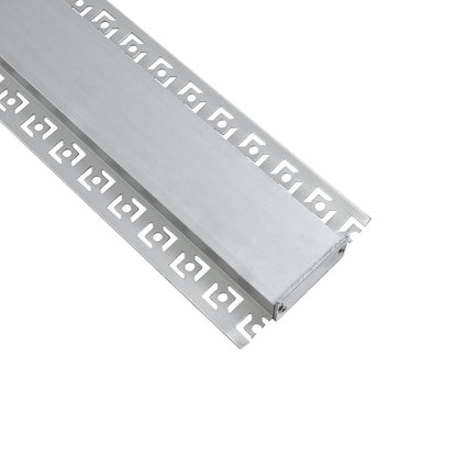 ALP-PLASTERIN GYPSO 70861-1M Χωνευτό Προφίλ Αλουμινίου Ειδικό για Γυψοσανίδα με Λευκό Γαλακτερό Πατητό Κάλυμμα για Ταινίες LED IP20 - Ασημί & Λευκό - Μ100 x Π7.8 x Υ1.4