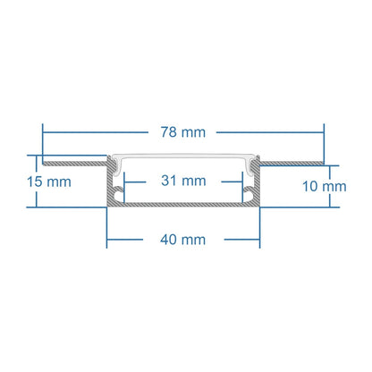 ALP-PLASTERIN GYPSO 70861-1M Χωνευτό Προφίλ Αλουμινίου Ειδικό για Γυψοσανίδα με Λευκό Γαλακτερό Πατητό Κάλυμμα για Ταινίες LED IP20 - Ασημί & Λευκό - Μ100 x Π7.8 x Υ1.4