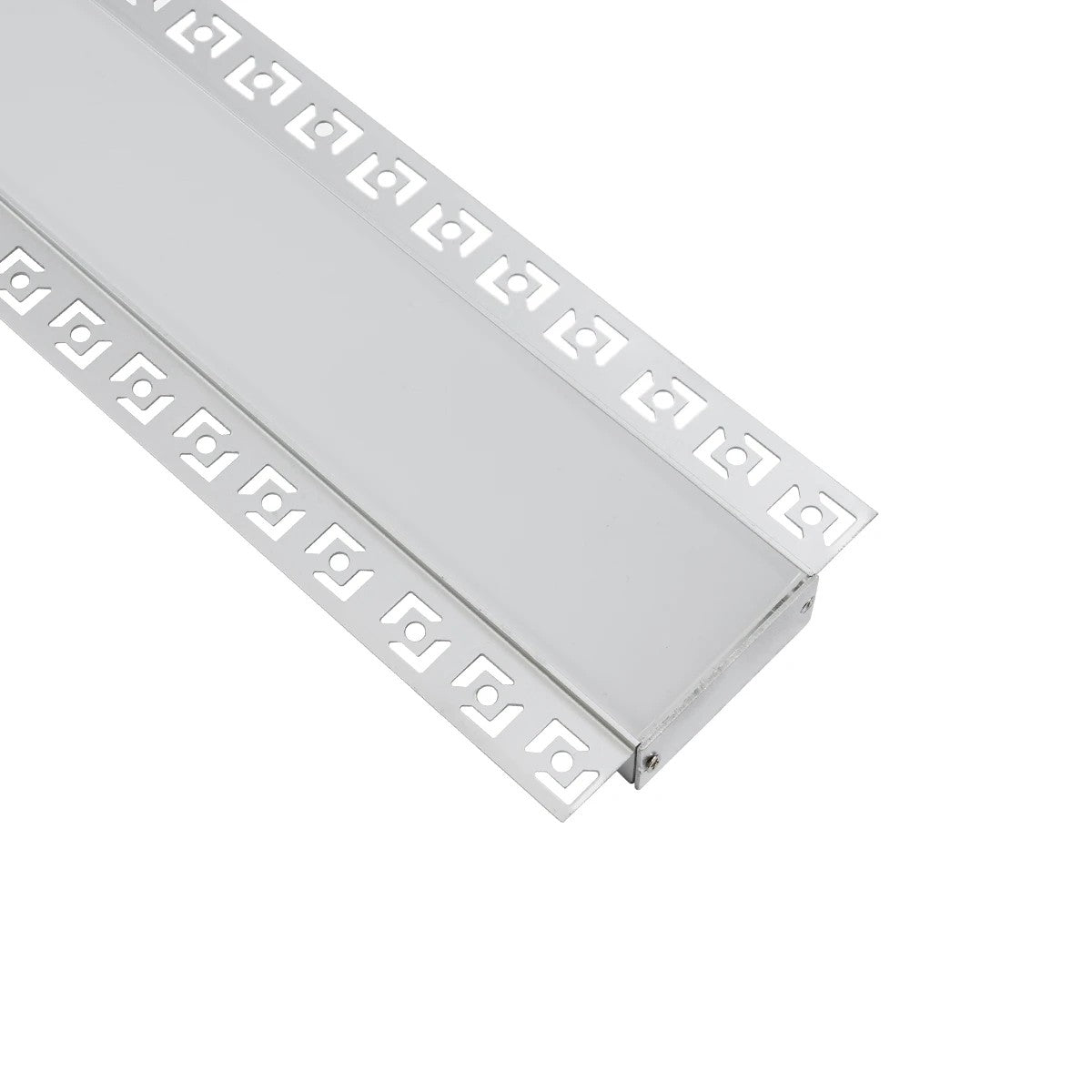 ALP-PLASTERIN GYPSO 70862-1M Χωνευτό Προφίλ Αλουμινίου Ειδικό για Γυψοσανίδα με Λευκό Γαλακτερό Πατητό Κάλυμμα για Ταινίες LED IP20 - Ασημί & Λευκό - Μ100 x Π8.8 x Υ2