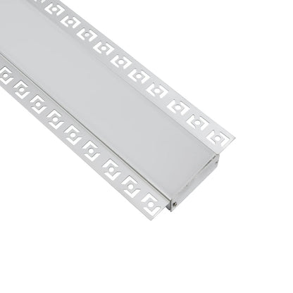 ALP-PLASTERIN GYPSO 70862-1M Χωνευτό Προφίλ Αλουμινίου Ειδικό για Γυψοσανίδα με Λευκό Γαλακτερό Πατητό Κάλυμμα για Ταινίες LED IP20 - Ασημί & Λευκό - Μ100 x Π8.8 x Υ2