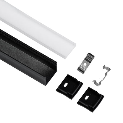ALP-LINEAR LIGHTLINE 70869-3M Επιφανειακό Προφίλ Αλουμινίου με Λευκό Γαλακτερό Πατητό Κάλυμμα για Ταινίες LED IP20 - Μαύρο & Λευκό - Μ300 x Π2.3 x Υ2 - Πακέτο 5 Τεμαχίων