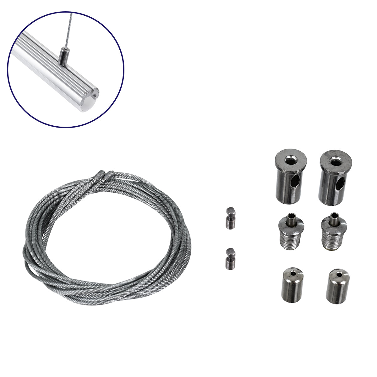 SUSPENSION 70898 Σύστημα Κρέμασης με 2 Ρυθμιζόμενες Ντίζες & Εξαρτήματα Ειδικό για Προφίλ Αλουμινίου - Μ1 x Π1 x Υ100