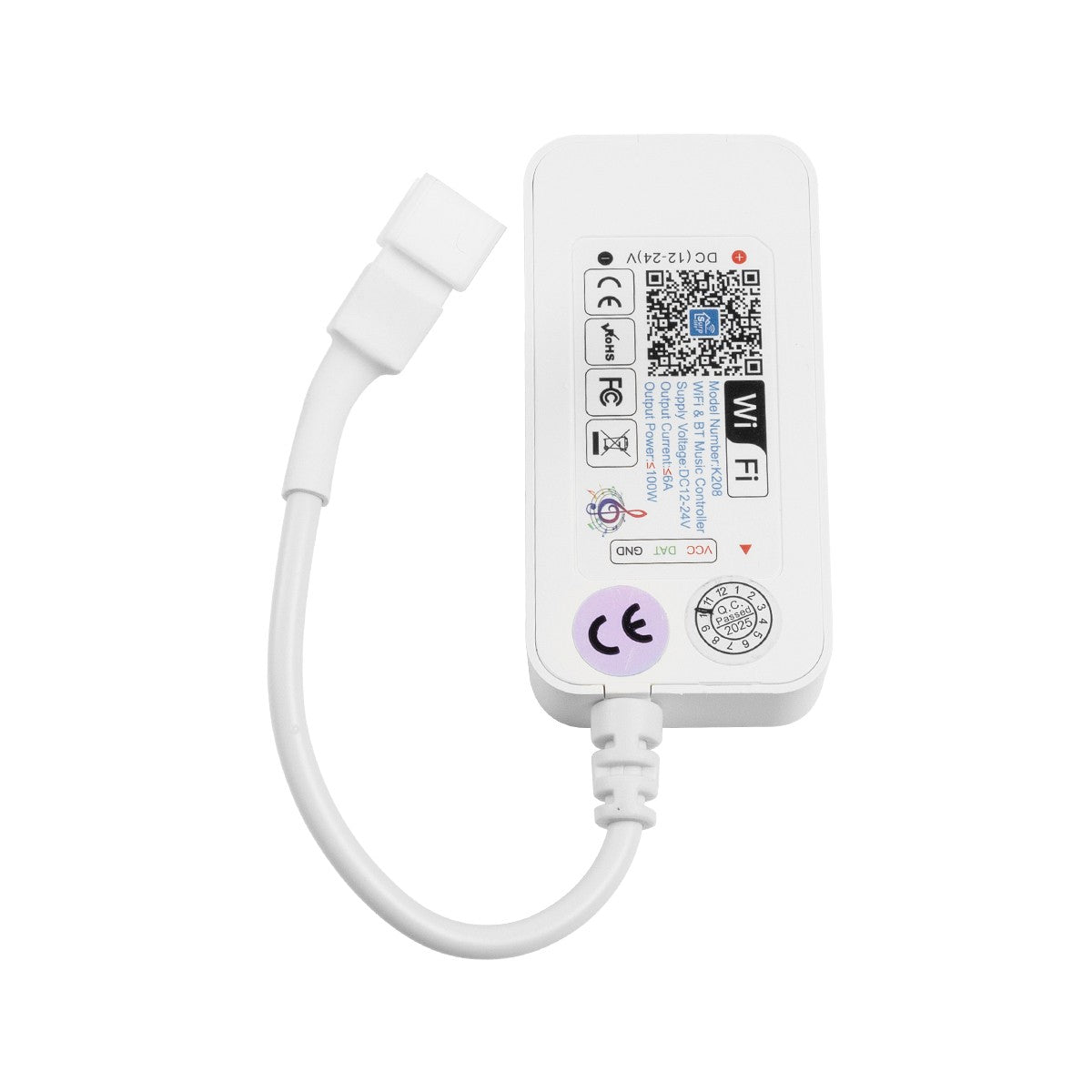 SP611E 73451 RF & WiFi 2.4G Digital Pixel Addressable Controller DC 5-12-24V IP20 - RF & WiFi 2.4G & Bluetooth - SPI/TTL Protocol 2048 IC - L6.5 x W3.3 x H1.5