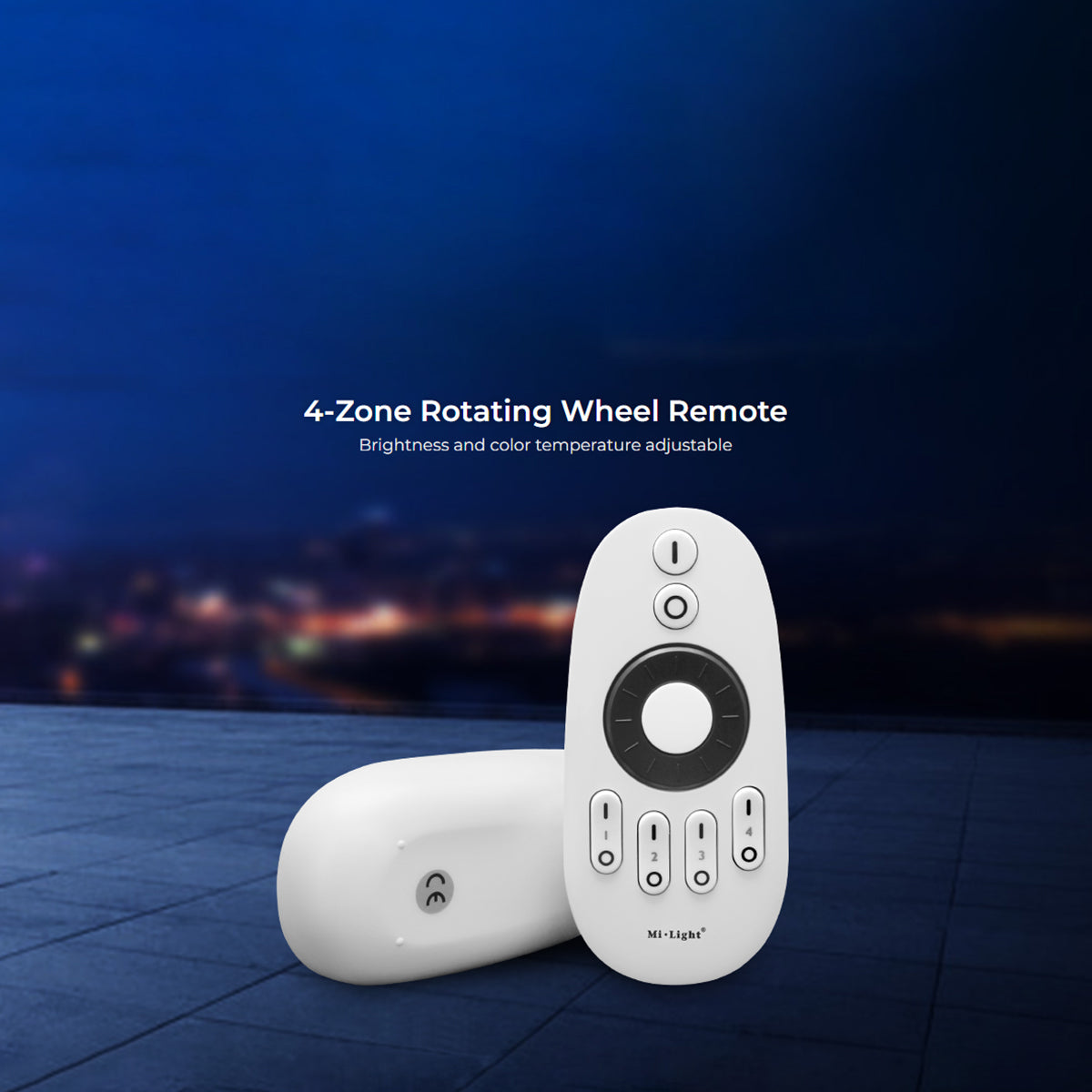71402 FUT006 Mi-Light Ασύρματο Χειριστήριο RF 2.4Ghz 4 Group για όλα τα Μονόχρωμα & CCT Mi-BOXER Controller DC 3V 2 x AAA - IP20 Λευκό Μ10.8 x Π5.4 x Υ2cm