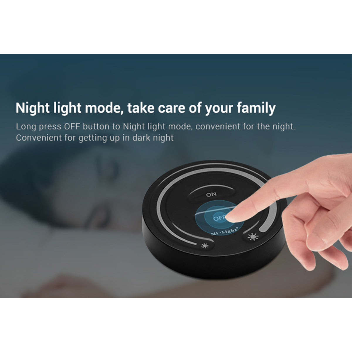 71403 FUT087-B Mi-Light Ασύρματο Χειριστήριο Αφής RF 2.4Ghz για όλα τα Μονόχρωμα Mi-BOXER Controller DC 3V 2 x AAA - IP20 Μαύρο Φ8 x Υ1.8cm