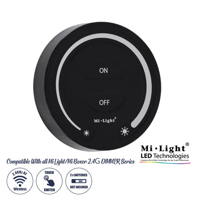 71403 FUT087-B Mi-Light Ασύρματο Χειριστήριο Αφής RF 2.4Ghz για όλα τα Μονόχρωμα Mi-BOXER Controller DC 3V 2 x AAA - IP20 Μαύρο Φ8 x Υ1.8cm