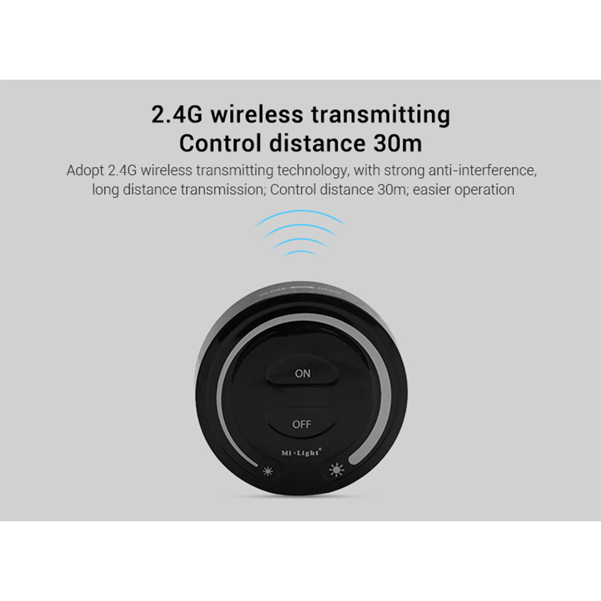 71403 FUT087-B Mi-Light Ασύρματο Χειριστήριο Αφής RF 2.4Ghz για όλα τα Μονόχρωμα Mi-BOXER Controller DC 3V 2 x AAA - IP20 Μαύρο Φ8 x Υ1.8cm