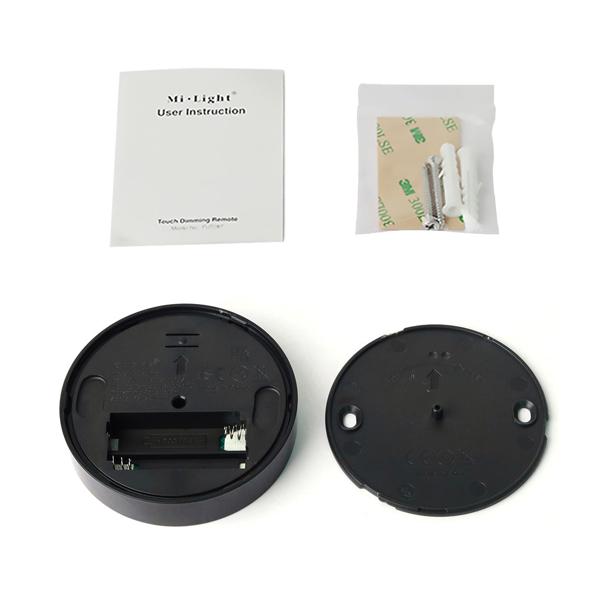 71403 FUT087-B Mi-Light Ασύρματο Χειριστήριο Αφής RF 2.4Ghz για όλα τα Μονόχρωμα Mi-BOXER Controller DC 3V 2 x AAA - IP20 Μαύρο Φ8 x Υ1.8cm