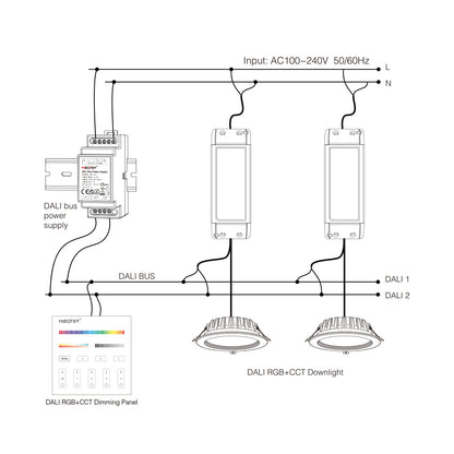 MiBOXER-DL-POW1 71420 DC DALI BUS Τροφοδοτικό/Μετασχηματιστής SELV Ράγας με 2 x 125mA 2W Κανάλια AC 220-240V σε DC 16V 250mA 4W Max IP20 - DALI BUS - Μ9 x Π3.4 x Υ6