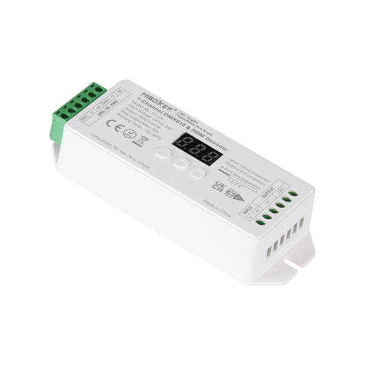 71424 D1-CX Mi-BOXER DC DMX & RDM Dimmer High Speed Controller / Decoder 1 Καναλιού DC 12-24V 1 x 20A 480W - Max 20A 480W - IP20 Μ13 x Π5 x Υ2.5cm